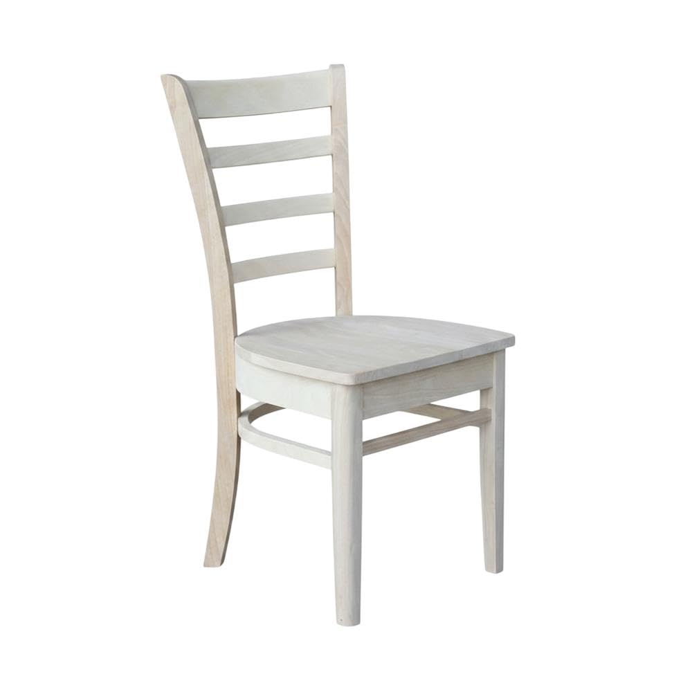 Solid Wood Side Chair Set of Two by Furnifact – Wood, Unfinished, Pack of 2