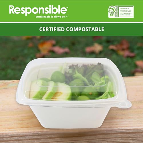 Responsible Products 16-48 oz Clear Lids (50 Count) / Clear / Casual Container Lids