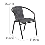 Flash Furniture Grey / Set of 4 / Contemporary Patio Dining Chairs