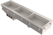 Vollrath 36651 Modular Drop in Four Compartment Short Side Hot Food Well with Infinite Controls and Standard Drain - 208/240V, 4000W