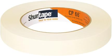 Shurtape 6-Rolls of .70” x 60 yds 141347 CP 66 Contractor Grade, High Adhesion Masking Tape, Single Wrap