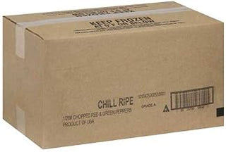 Chill Ripe Red and Green Chopped Peppers, 20 Pound -- 1 each.