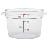 Clear Round Food Storage Container - 13 22/25" Dia x 8 1/4" D by HUBERT – Polycarbonate (PC), Clear, Model 0106006-PC