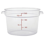 Clear Round Food Storage Container - 13 22/25" Dia x 8 1/4" D by HUBERT – Polycarbonate (PC), Clear, Model 0106006-PC