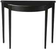 Starlight Canyon Home Demilune Console Table, Transitional Distressed Black Entryway Sofa Table with Cherry, Maple and Walnut Veneer