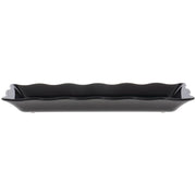 Serving Platter Black Melamine Wave - 17"L x 6 1/2"W x 2"H by HUBERT – Large, Melamine, Black, Model H0068-BLACK