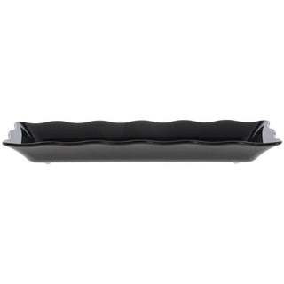 Serving Platter Black Melamine Wave - 17"L x 6 1/2"W x 2"H by HUBERT – Large, Melamine, Black, Model H0068-BLACK