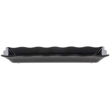 Serving Platter Black Melamine Wave - 17"L x 6 1/2"W x 2"H by HUBERT – Large, Melamine, Black, Model H0068-BLACK