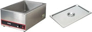 Winco FW-S500 Commercial Portable Steam Table Food Warmer 120V 1200W,Stainless Steel,Large & SPSCF 44197 Size Solid Cover