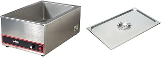Winco FW-S500 Commercial Portable Steam Table Food Warmer 120V 1200W,Stainless Steel,Large & SPSCF 44197 Size Solid Cover