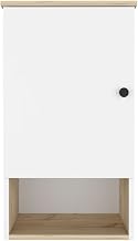 16" Medicine 28H Single Door Cabinet, 1 Shelf, 2 Interior Shelves, Light Oak/White – Bathroom Storage Solution for Bathroom, Bedroom & Hallway Organization