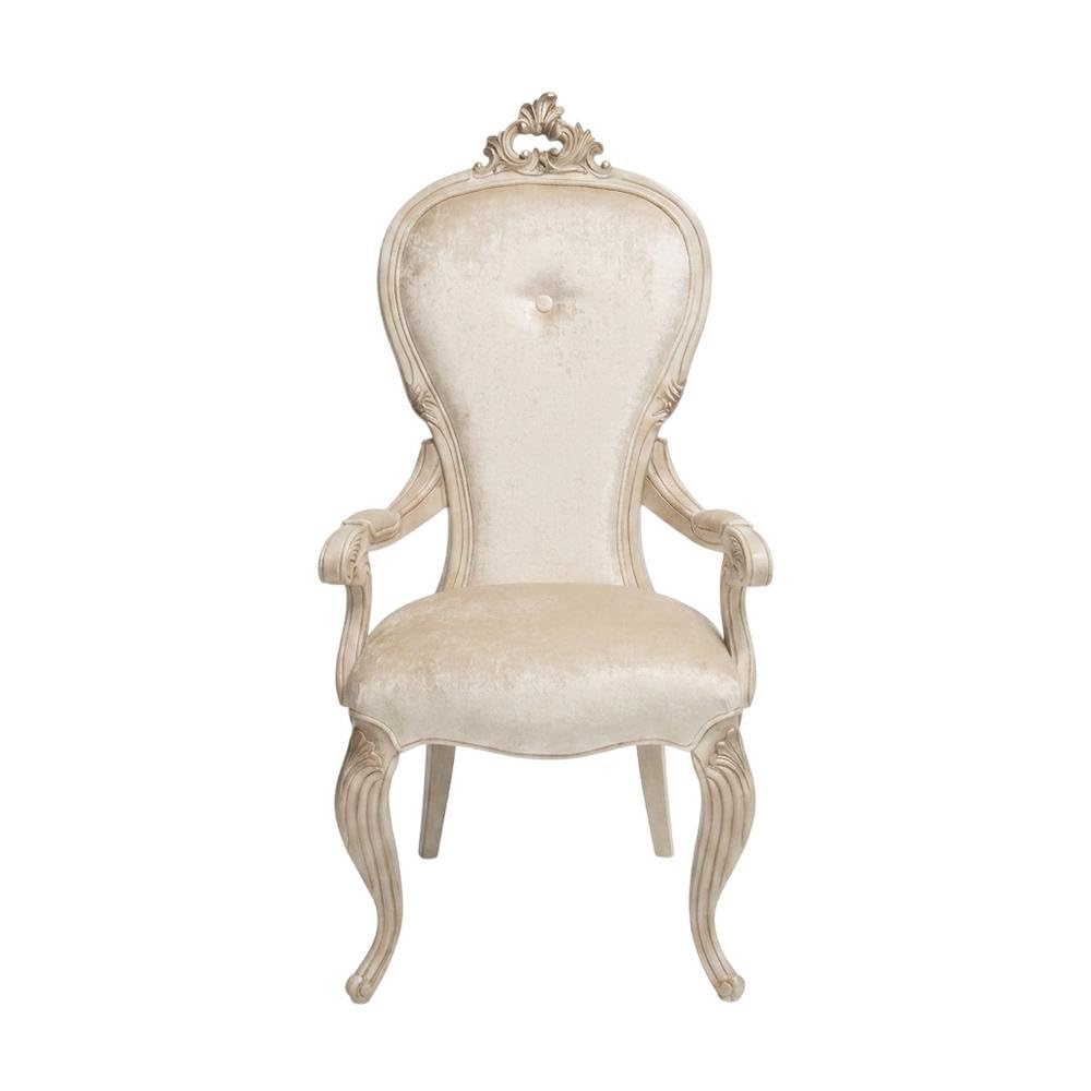 Beige Dining Arm Chair Set of by Starlight Canyon Home – 24.25 x 28 x 49 inches, Wood, Beige, Pack of 2