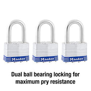 Master Lock 3 Pack / Silver / Industrial Keyed Padlocks