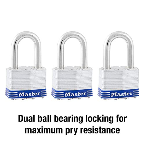 Master Lock 3 Pack / Silver / Industrial Keyed Padlocks