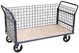 Global Industrial Euro Style Truck - 3 Wire Sides & Wood Deck, 60 x 30, 2400 Lb. Capacity
