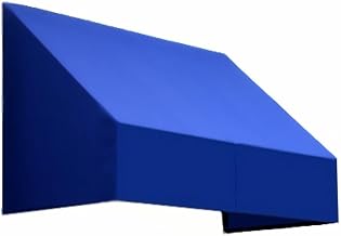 AWNTECH 10.38 FT. NEW Yorker Fixed Awning 124.5 in. W X 18 in. H X 36 in. D Acrylic Fabric in Bright Blue NK1836-10BB