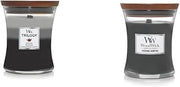 WoodWick Warm Woods Medium Hourglass Trilogy Candle (9.7 oz.) and WoodWick Evening Bonfire Medium Hourglass Candle (9.7 oz.)