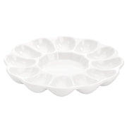 Hedume Ceramic Deviled Egg Tray, 12 Cup Capacity, White