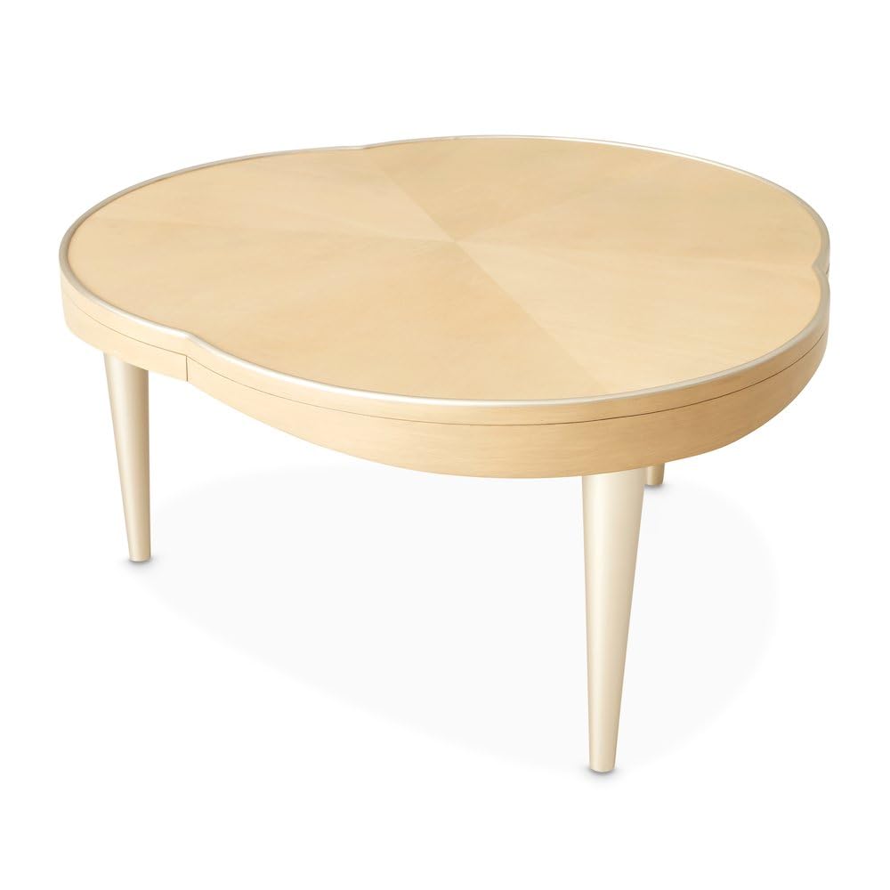 Camellia Field Caramel Cocktail Table with Elegant Rustic Design by Michael Amini – Solid; Manufactured Wood, Caramel, Model N9090204-134