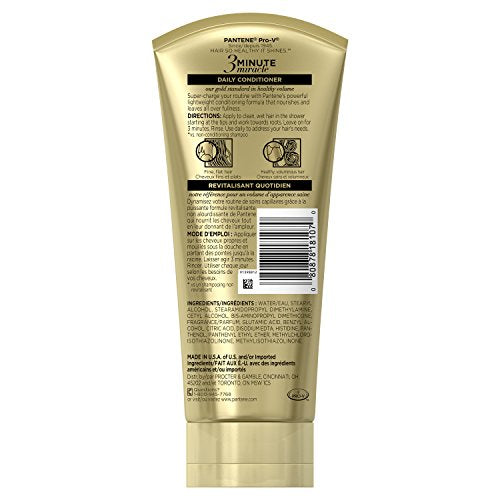 Pantene 3 Minute Miracle Conditioner 6 FL OZ / 6 Fl Oz (Pack of 1) / Sheer Volume Deep Conditioner - NEW Conditioners