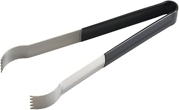 Winco 9" Black Heavy-Duty Stainless Steel Pom Tongs, Insulated PVC Handle