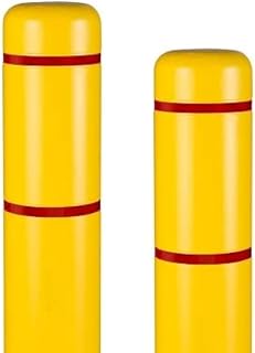 BollardGard 7" x 60" 2-Pack Bollard Cover - Innoplast (Yellow red Tape)