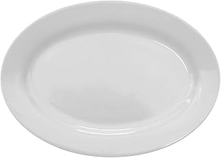 CAC China Majesty Pattern 13 Inch White Platters 12 Ct