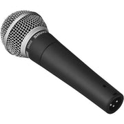 Shure SM58-LC Cardioid Dynamic Vocal Microphone + Extra Two (2) XLR Cables Bundle by The Imaging World – Microfiber,Steel, Black, Model SM58-LC K1