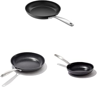 OXO Good Grips Pro 12" & 10" & 8" Frying Pans, 3-Layered German Engineered Nonstick Coating