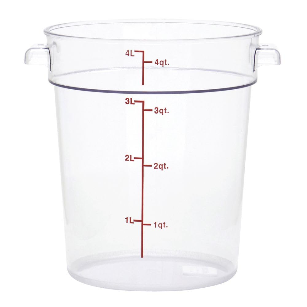 Clear Round Food Storage Container - 7 1/4" Dia x 8 19/50" D by HUBERT – Polycarbonate (PC), Clear, Model 0106003-PC