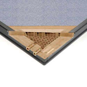48-1/4"W x 64" H Office Partition Panel with Partial Window & Raceway by Global Industrial – Alloy Steel, Blue, Model 694692WNBL