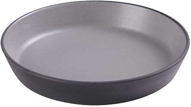 Yanco BM-508 8.5 x 1.75 in. Birmingham Melamine Dish Gray & Black - 24 oz - Pack of 24