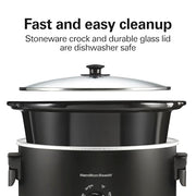 Hamilton Beach Black - Space Saving Folding Handles / 7 Quarts / 7.0 quarts Slow Cookers