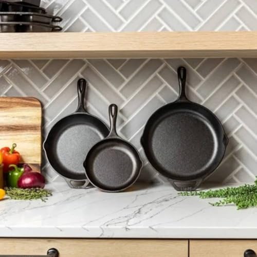 Lodge 8”, 10", & 12" (Pack of 3) / Black / 5.0 quarts Skillets