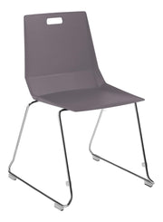 NPS Luvraflex Chair Charcoal Poly Back and Seat Chrome Frame by National Public Seating – Polypropylene, Charcoal, Model LVC20-11