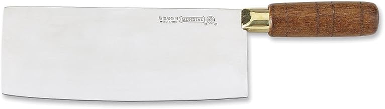 Mundial Chinese Chef’s Knife 8" x 3" – High-Carbon Stainless Steel Blade, Durable Wood Handle, Precision Chopper for Meat, Vegetables & Fruit – Balanced, Ergonomic Kitchen Knife