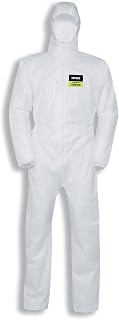 9817312 Chemical Protective Clothing, Uvex, 5/6, Air 7457, White, XL
