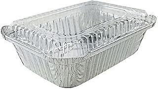 Handi-Foil 1 1/2 lb. Oblong"Deep" Aluminum Take-Out Storage Pan w/Dome Lid (Pack of 50)