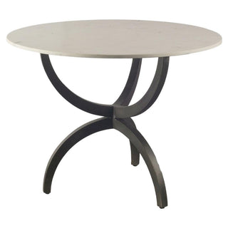 Dining Table with 40-Inch Round White Marble Top by Starlight Canyon Home – 40 inch diameter, 30 inch height, Metal, White
