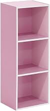 Furnifact White Pink 3-Tier Open Shelf Bookcase, Modern Design, Durable Construction, Space-Saving Storage, Suitable for Living Room or Office Display