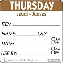 NATIONAL CHECKING CO Dateit Label 2 X 2 Paper Thursday, 250 EA