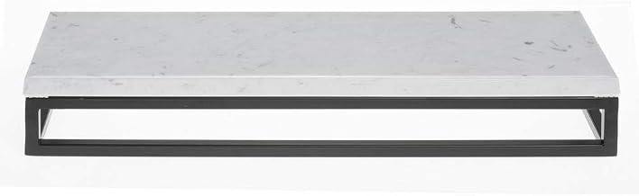 HUBERT Black Display Riser with Marble Top - 3 1/5" H