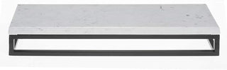 HUBERT Black Display Riser with Marble Top - 3 1/5" H