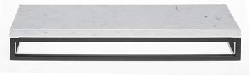 HUBERT Black Display Riser with Marble Top - 3 1/5" H