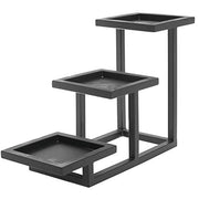 2 Tier Cube Display for Condiments by HUBERT – 5"l X 14 2/5"w X 9"h, Metal, Black, Model 60284