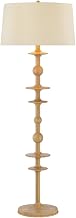 Hudson Valley Lighting Jefferson Heights 1-Light Floor Lamp | Natural & Vogue Style | Aged Brass Finish | Made of Wood & Textile | Damp-Rated for Bathroom Use | 62.5" Overall Height | L3962-AGB