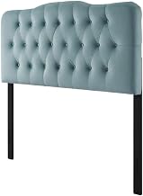 Furnifact Blue Full Diamond Tufted Performance Velvet Headboard, Upholstered, Elegant Design, Durable Construction, Soft Velvet Fabric, Adds Luxury, Comfort