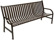 Witt Industries Slatted Metal Bench, Brown, 6'L