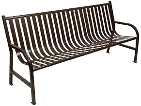 Witt Industries Slatted Metal Bench, Brown, 6'L