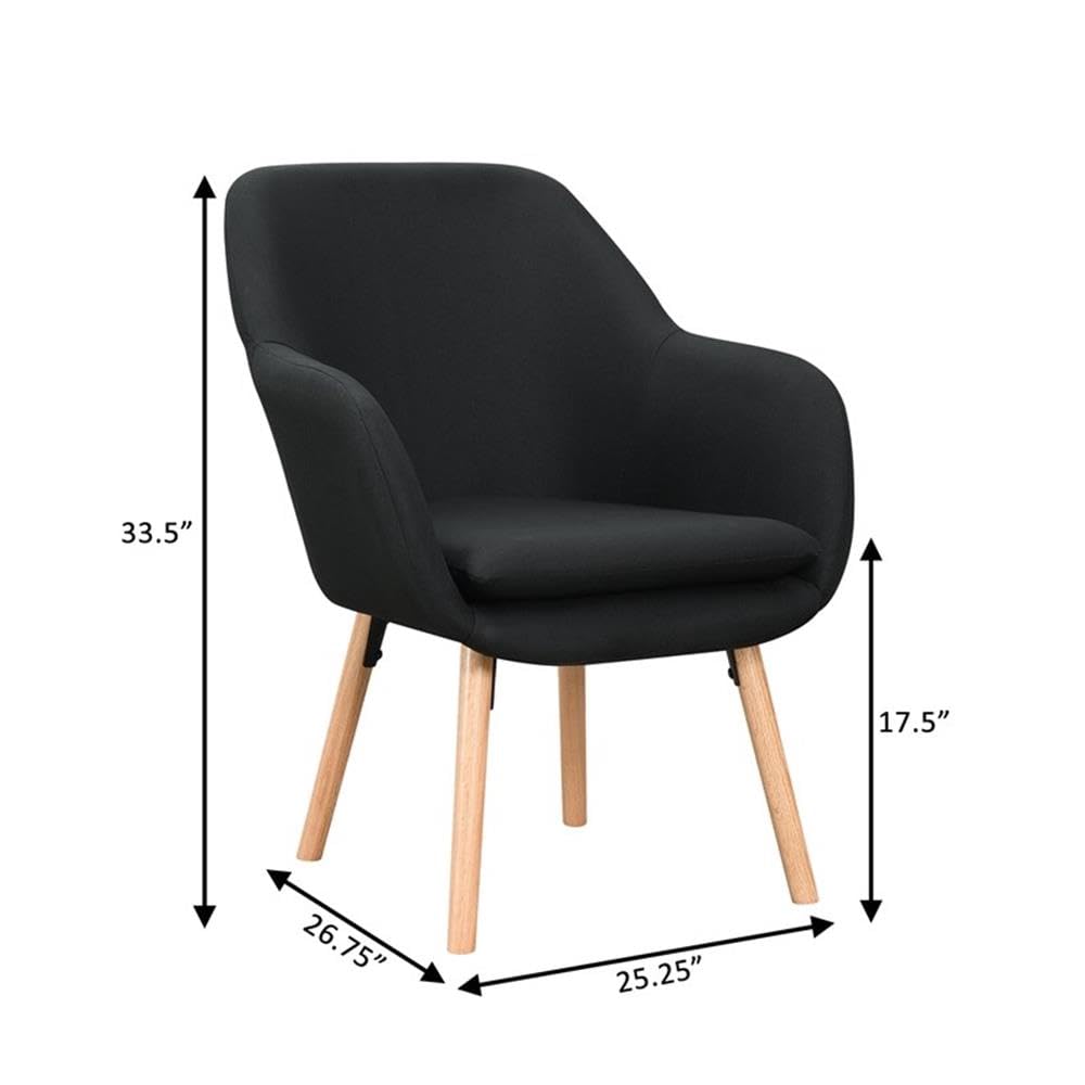 Convenience Concepts Black Linen / Chair / 25.25"L x 26.75"W x 33.5"H Chairs